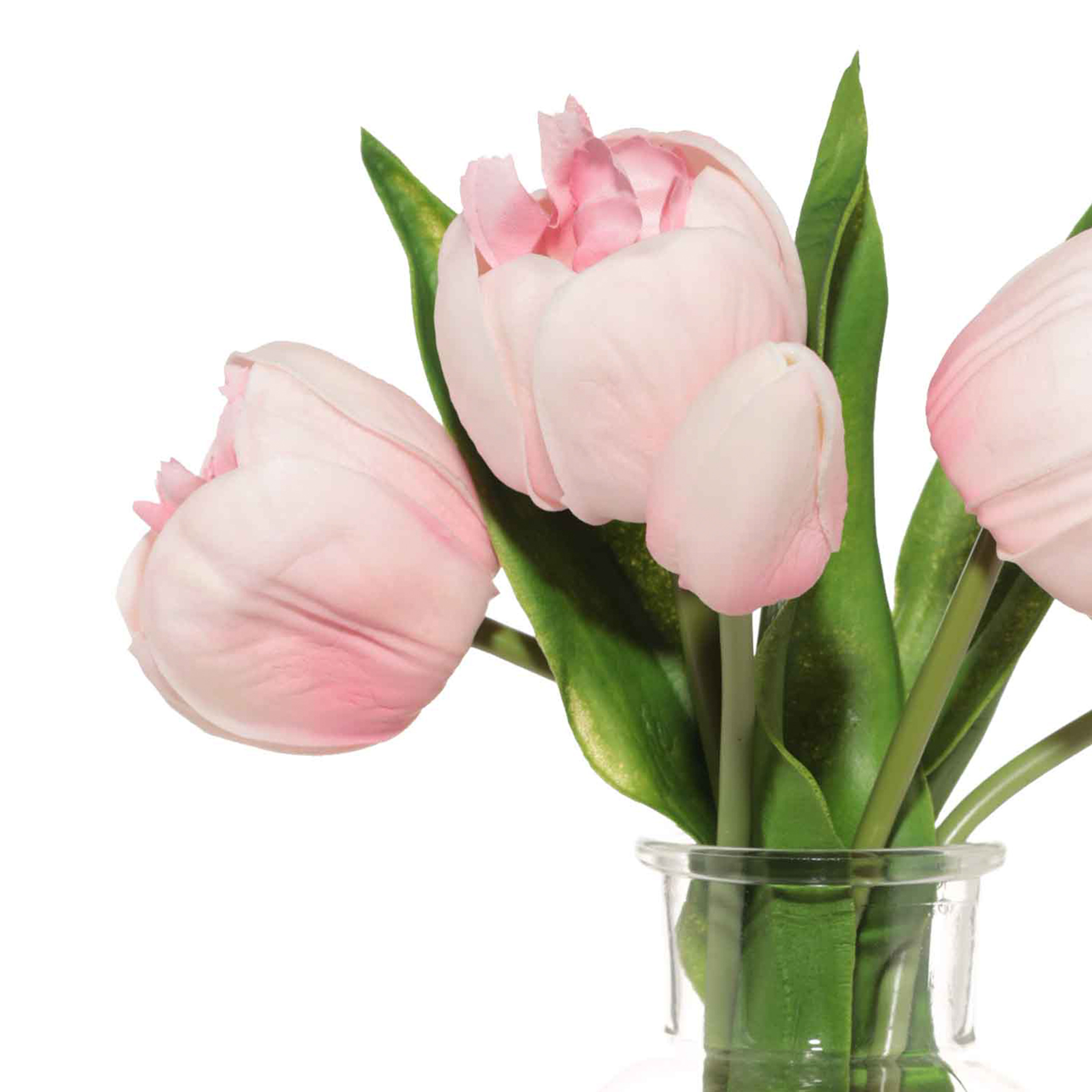 Букет искусственный, 21 см, в вазе, полиуретан/стекло, Розовые тюльпаны, Tulip garden изображение № 2