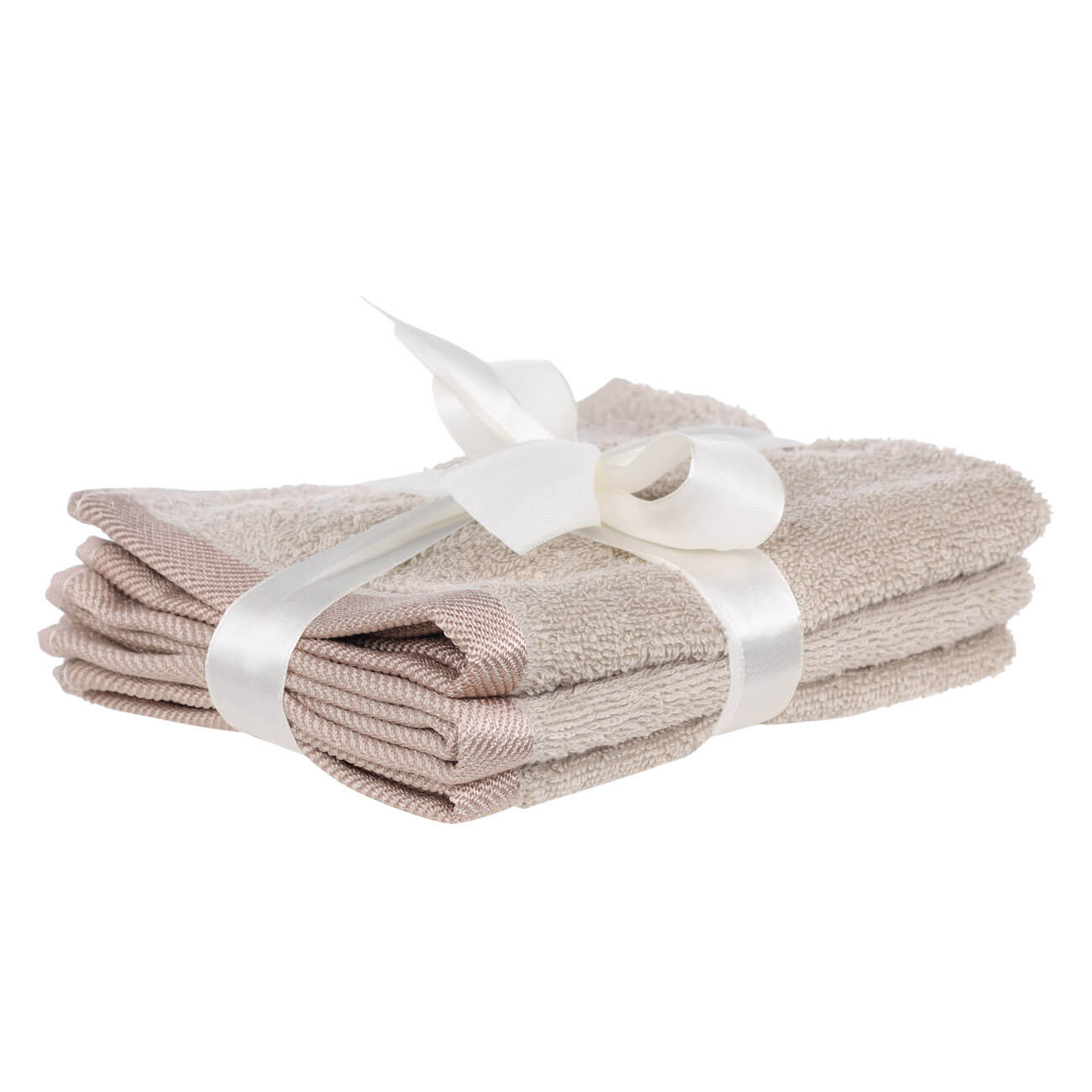 Полотенце, 30х30 см, 3 шт, хлопок, бежевое, Wellness полотенце 30х30 см 6 шт в корзине с бантом хлопок бежевое белое basket towel