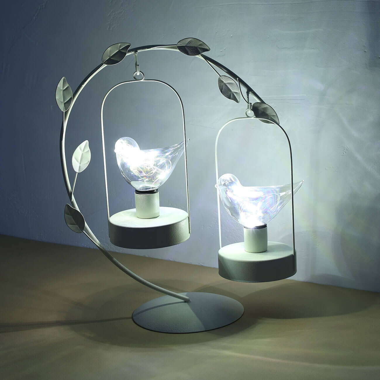 Светильник декоративный, 34 см, металл/стекло, белый, Птицы, Birds брелок для ключей cartage поршень металл хром