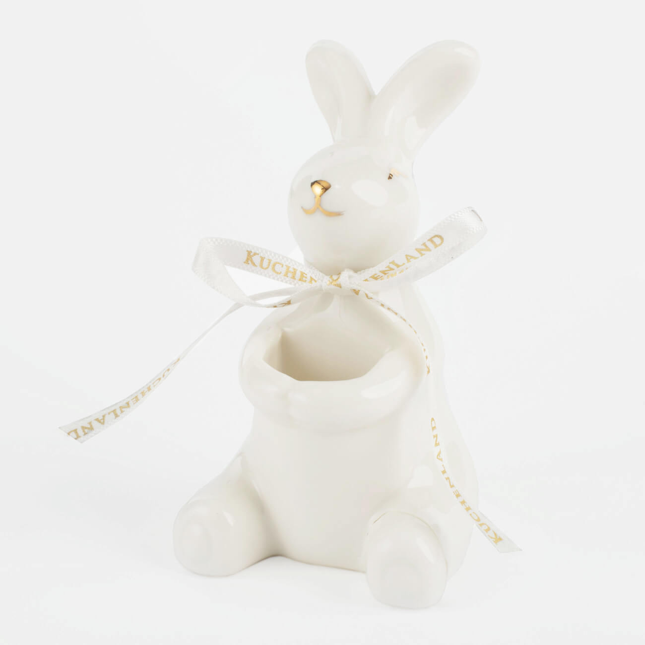 Подставка для зубочисток, 10 см, фарфор P, бело-золотистая, Кролик, Easter gold подвеска пасхальное яйцо 10 см пенопласт кролик в ах easter