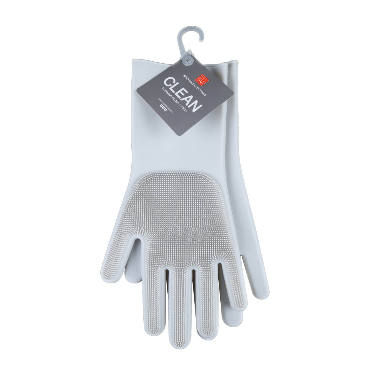 Перчатка для уборки, 2 шт, силиконовая, серая, Clean перчатка для защиты рук р m серая security