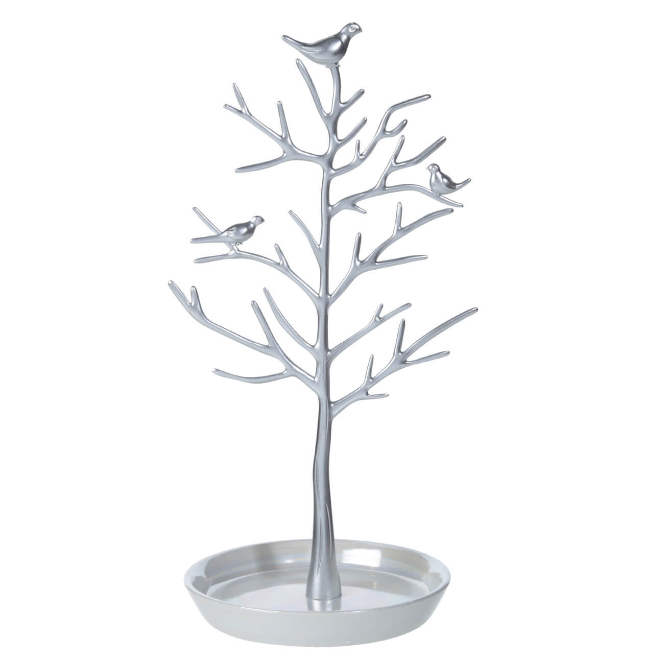 Держатель для украшений, 30 см, металл, серебристый, Дерево с птицами, Magic tree держатель однорядный с пластиковой вставкой металл 2 см коньяк