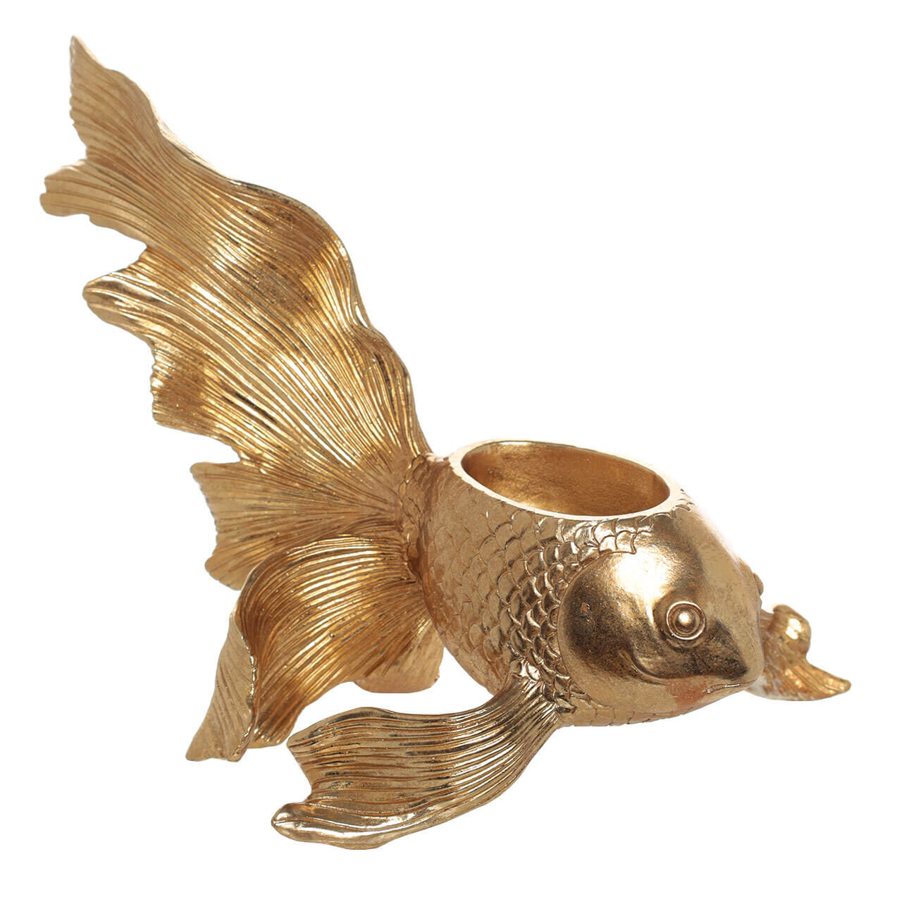 Конфетница, 26х20 см, полирезин, золотистая, Рыбка, Goldfish статуэтка 25 см полирезин золотистая семейный круг face