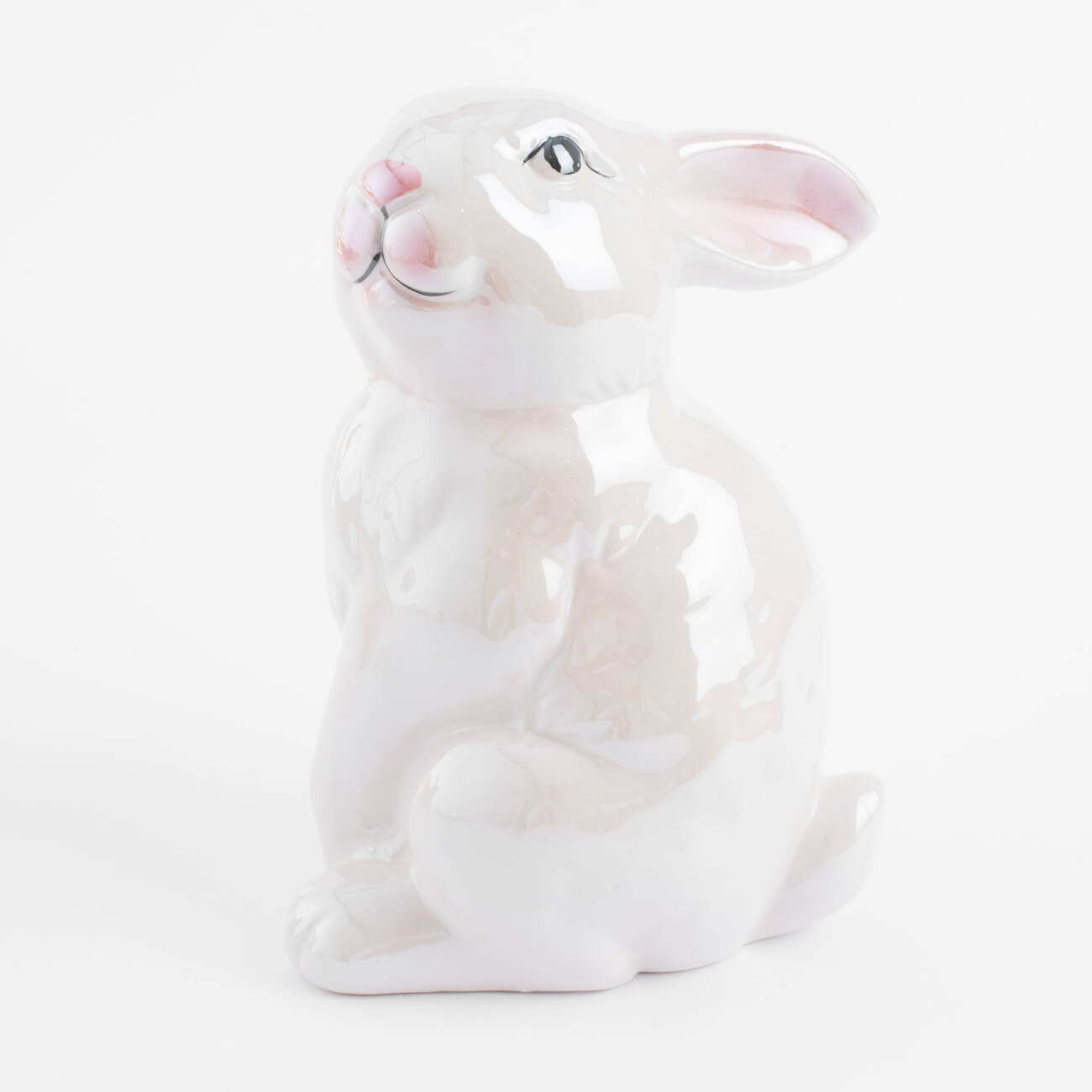Статуэтка, 16 см, керамика, молочная, перламутр, Кролик, Easter лежанка с рыбкой 45х35х11 см молочная