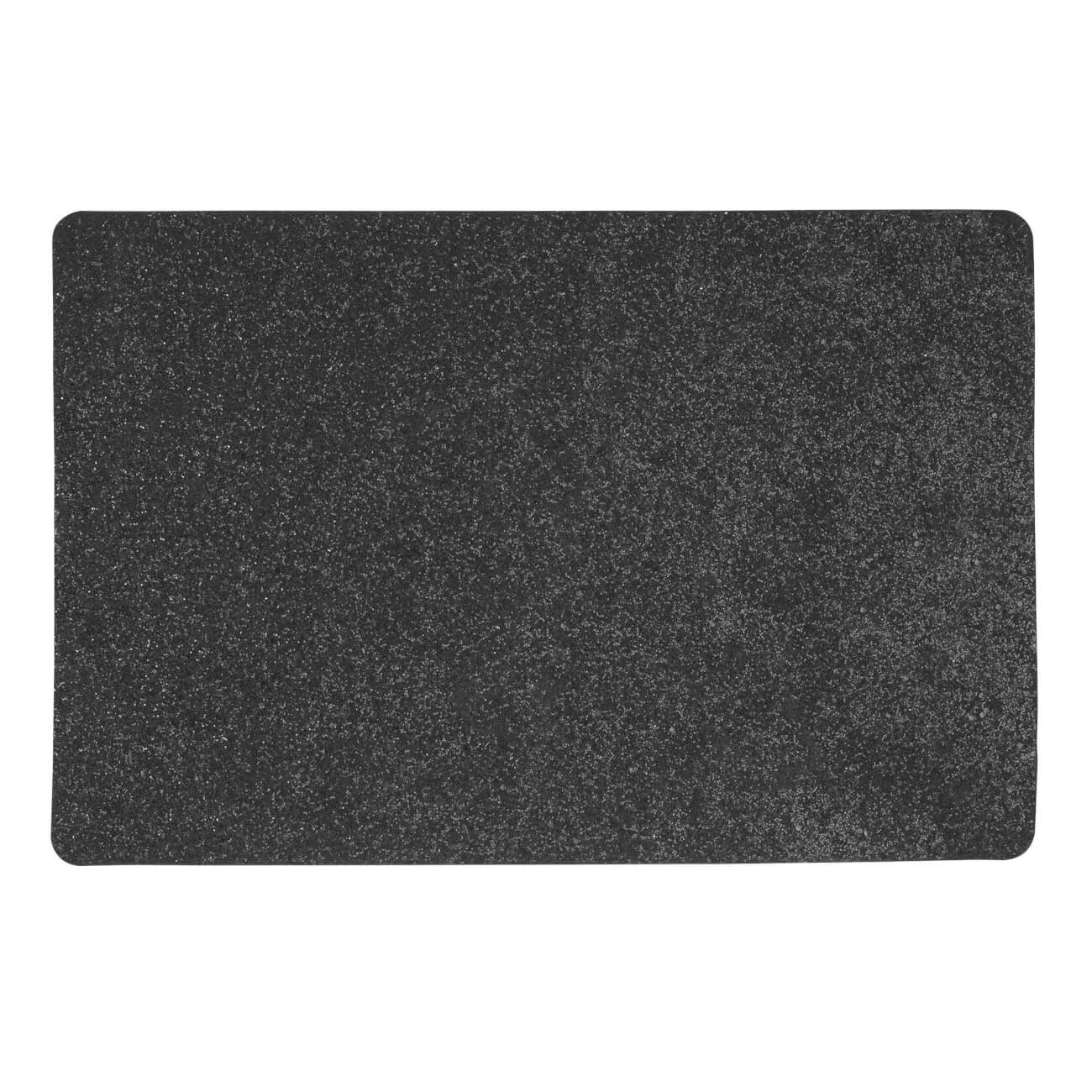 Салфетка под приборы, 30х45 см, ПВХ, прямоугольная, черная, Rock салфетка под приборы 38 см пвх круглая черная azhur grid