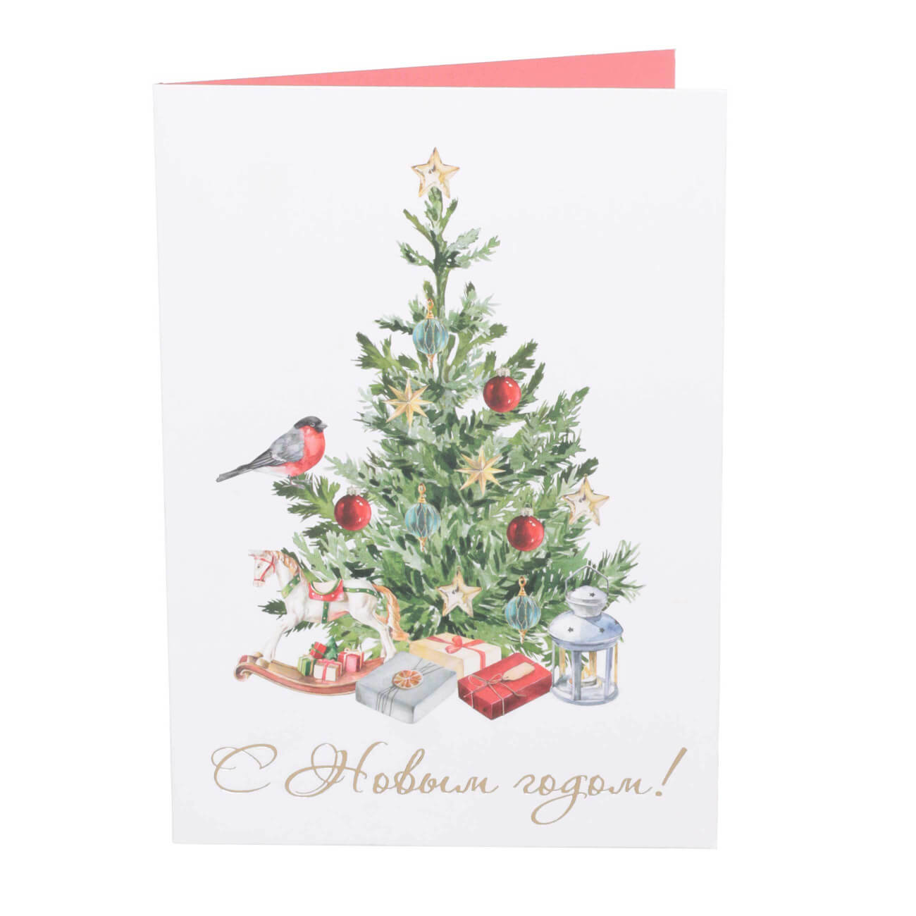 новогодняя открытка с елкой