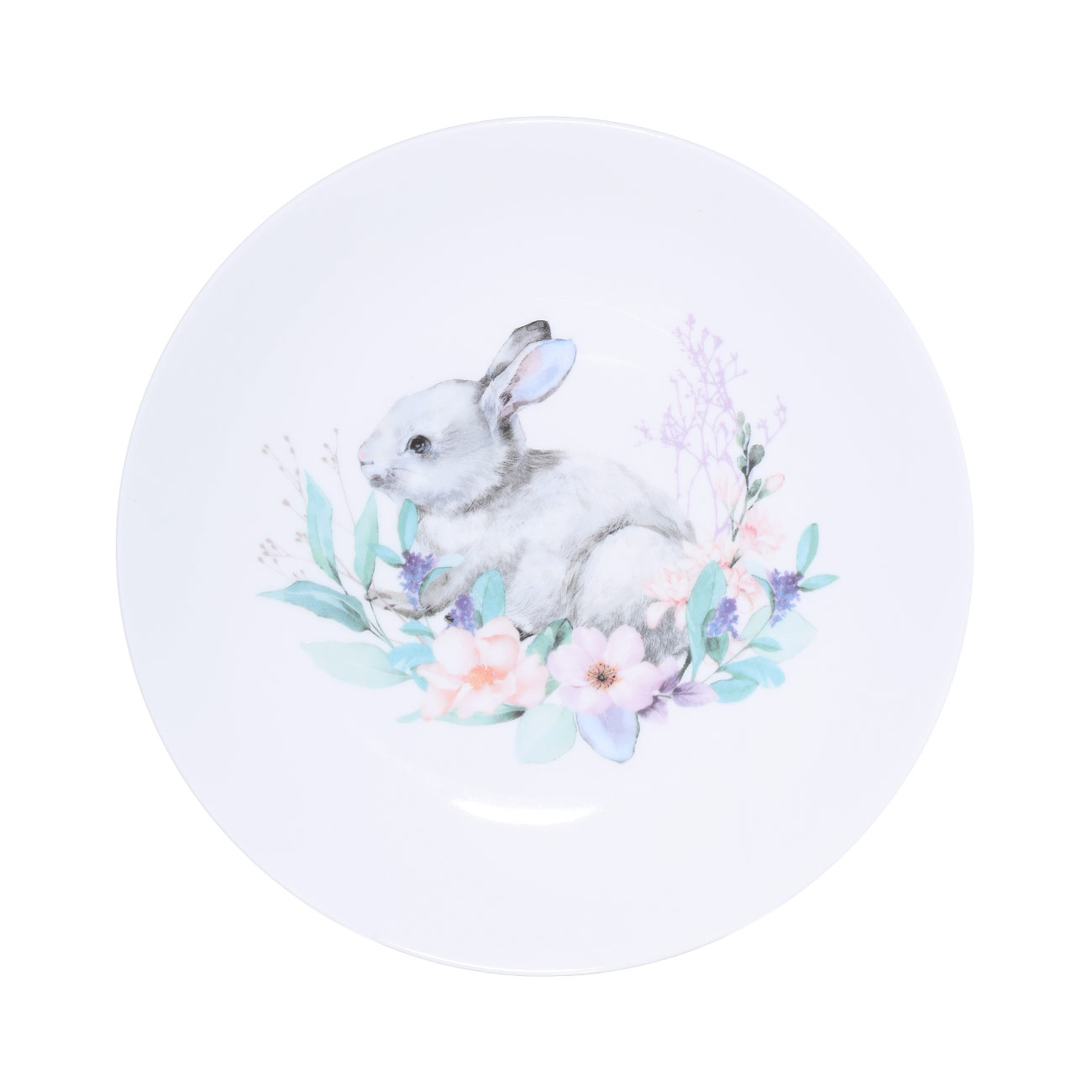 Тарелка закусочная, 23 см, фарфор N, белая, Кролик в цветах, Pure Easter
