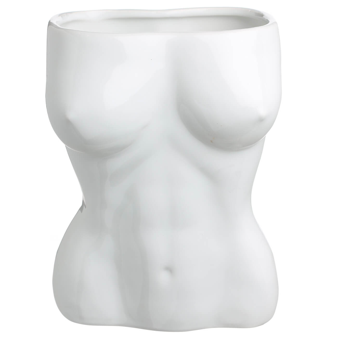 Ваза для цветов, 19 см, декоративная, керамика, белая, Женский бюст, Torso ваза для ов 37 см декоративная керамика белая мятый эффект crumple