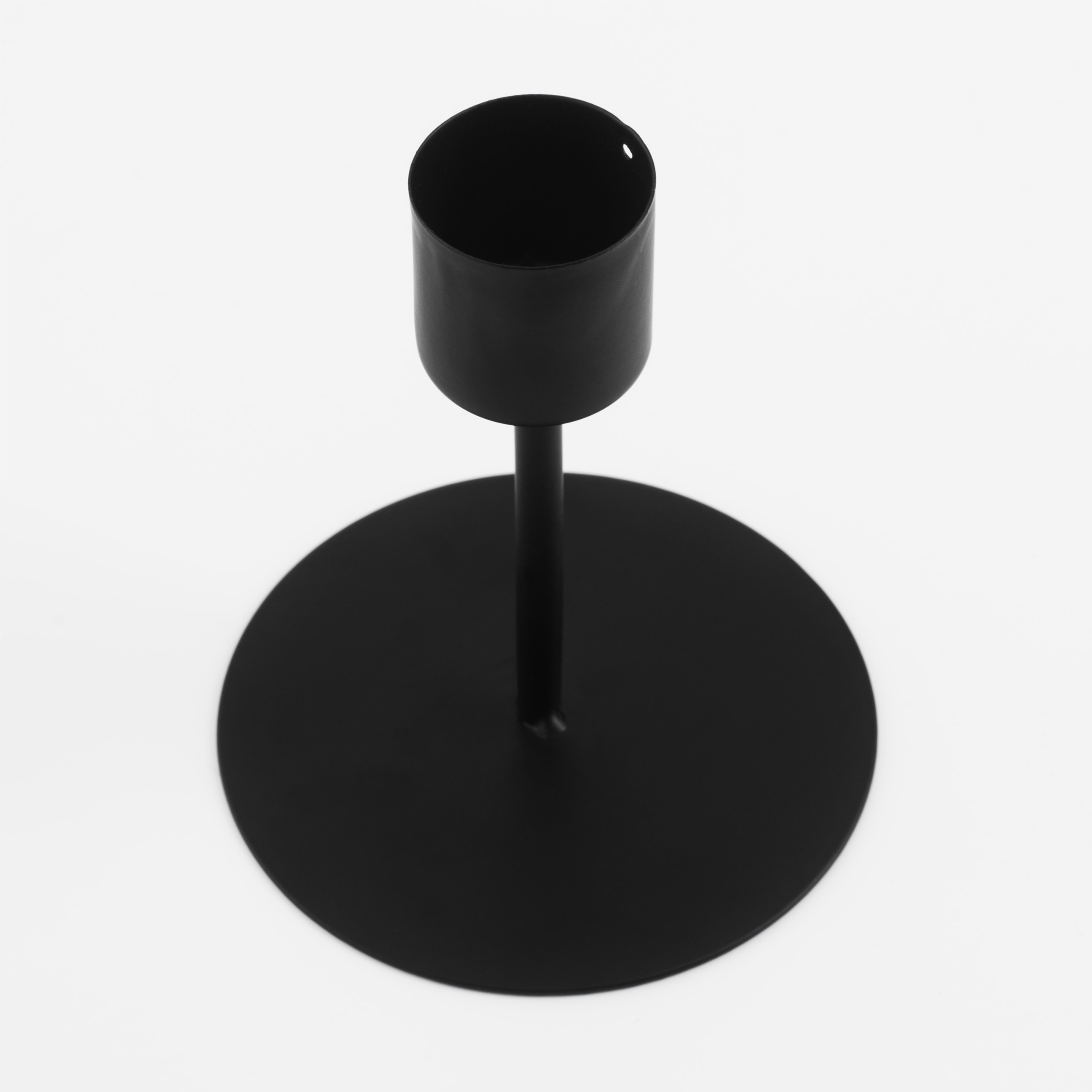 Подсвечник, 10 см, для тонкой свечи, на ножке, металл, черный, Black style изображение № 3