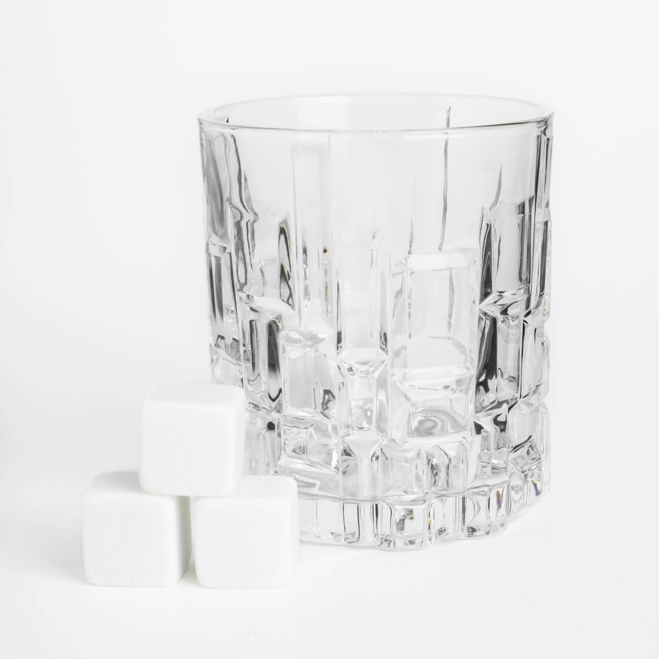 Набор для виски, 1 перс, 4 пр, стакан/кубики, стекло Р/мрамор, Mosaic iq кубики