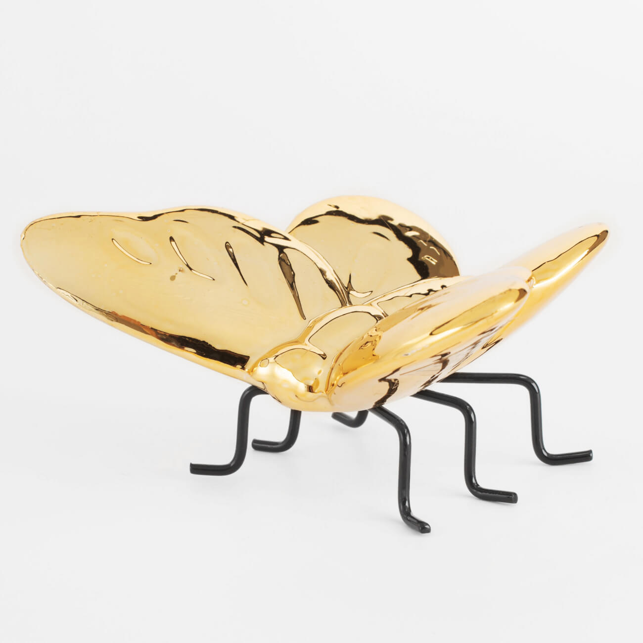 Статуэтка, 11 см, фарфор P/металл, золотистая, Бабочка, Art modern ложка для обуви 30×5 см металл
