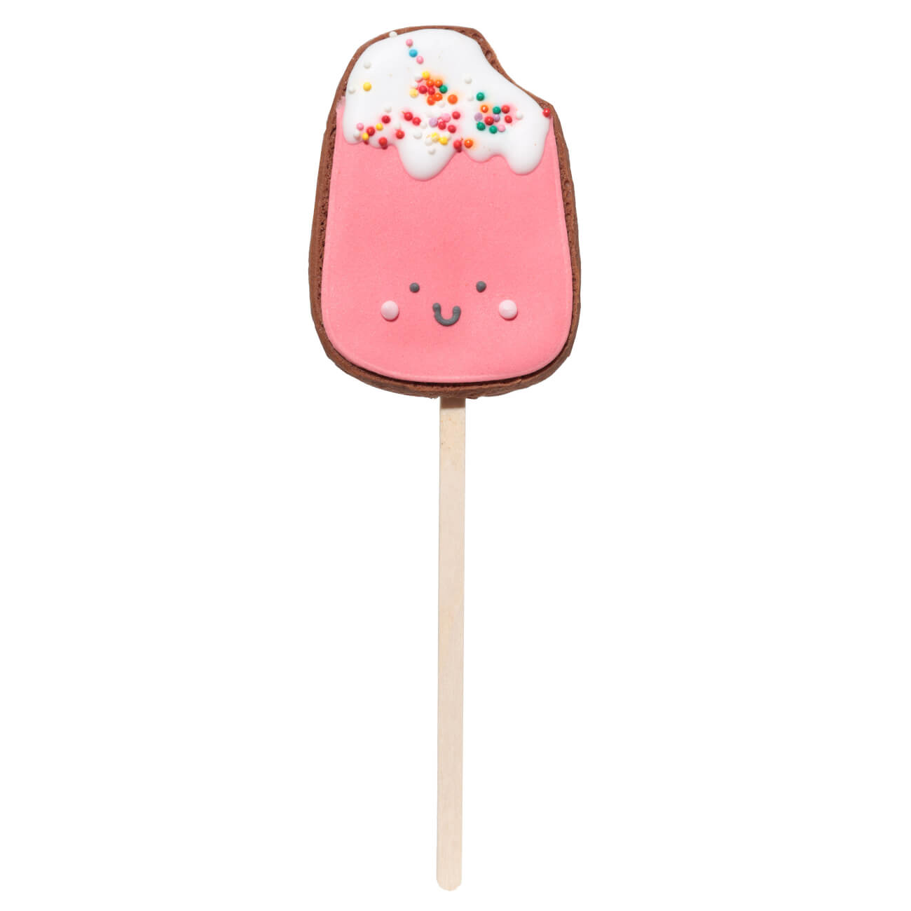 Пряник, 40 гр, глазированный, шоколадный, на палочке, розовый, Мороженое, Prani жен водолазка арт 19 0036 шоколадный р 42