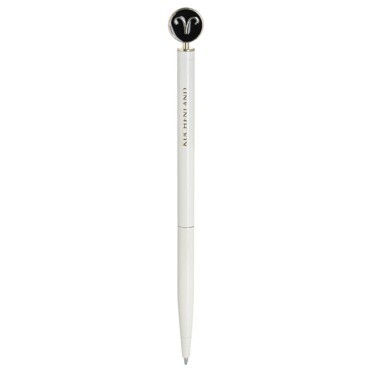 Ручка шариковая, 15 см, с фигуркой, сталь, молочно-золотистая, Овен, Zodiac ручка скоба cappio м о 96 мм