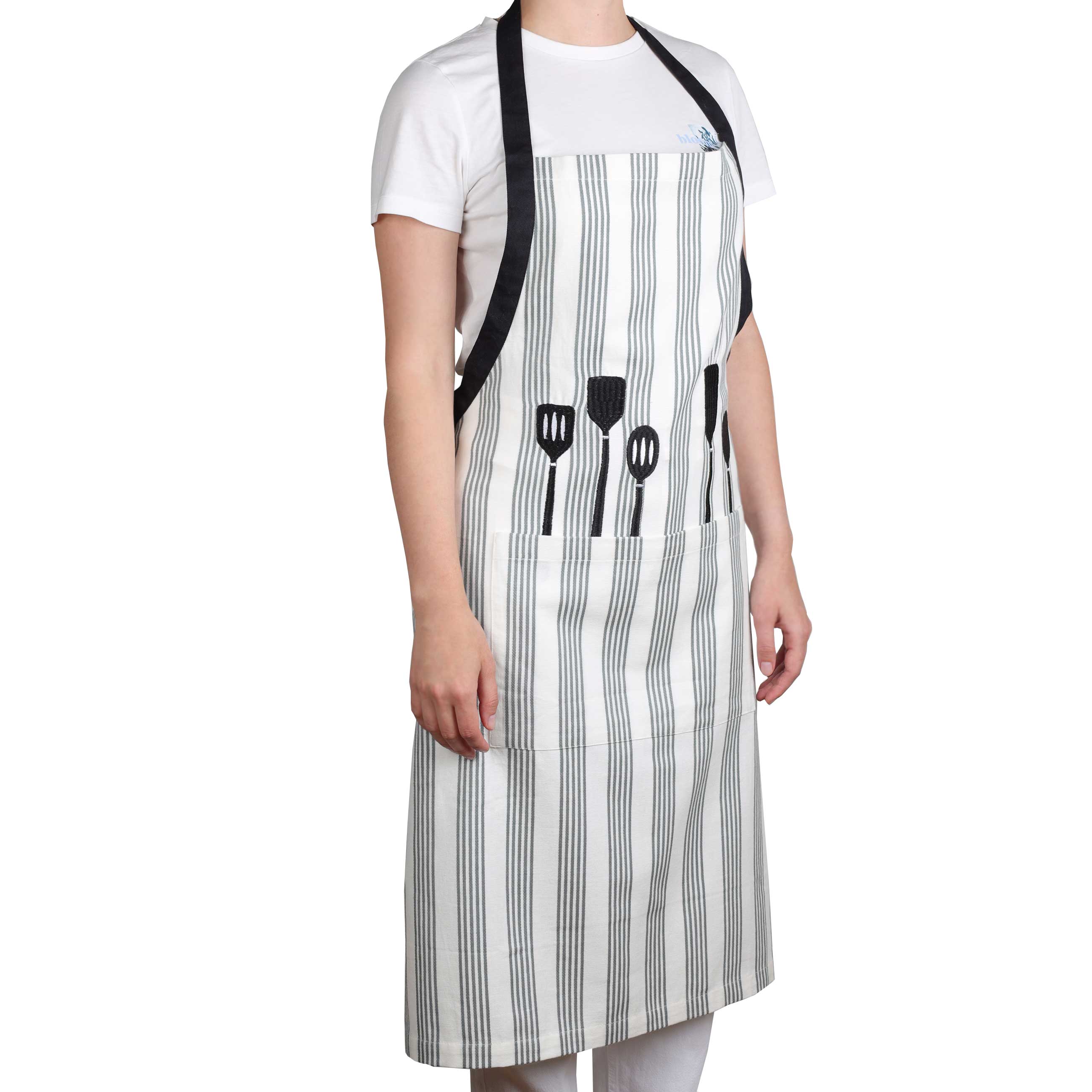 Фартук, 76x91 см, хлопок, белый, Приборы, Striped kitchen изображение № 3