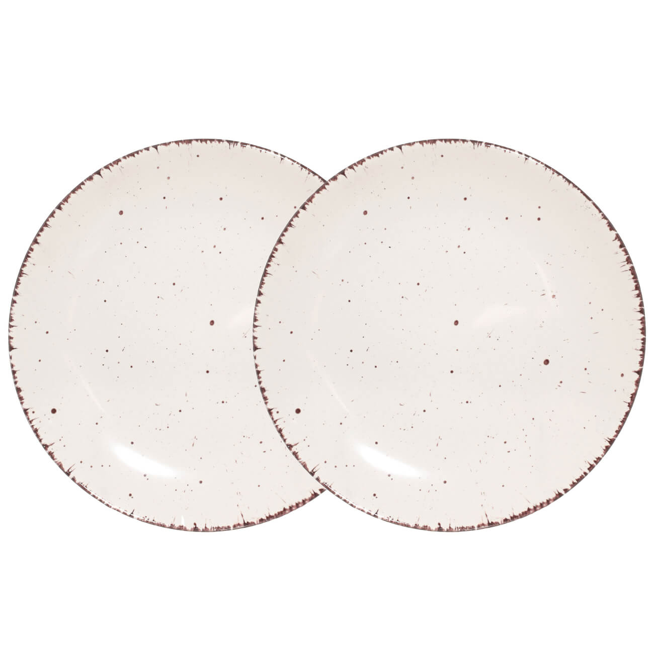 Тарелка закусочная, 21 см, 2 шт, керамика, бежевая, в крапинку, Speckled тарелка dudson камелот 22 9 см
