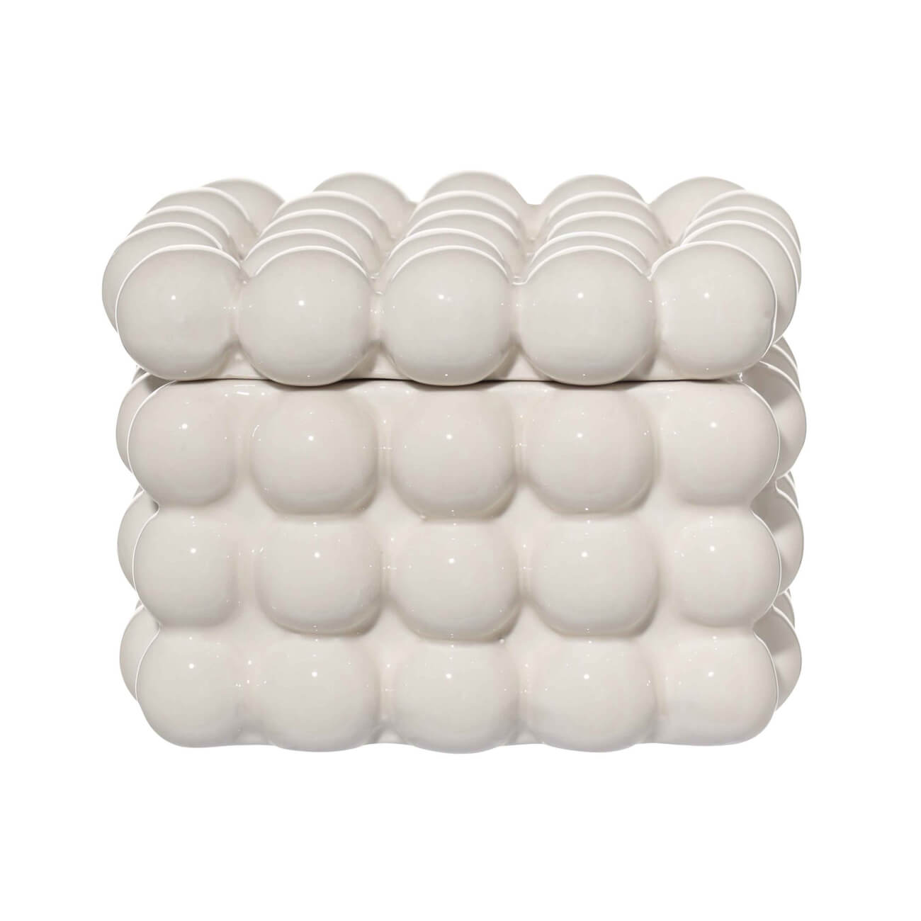 Шкатулка для украшений, 12х8 см, керамика, молочная, Пузыри, Bubbly форма для запекания 27х20 см керамика прямоугольная молочная cakes ivory
