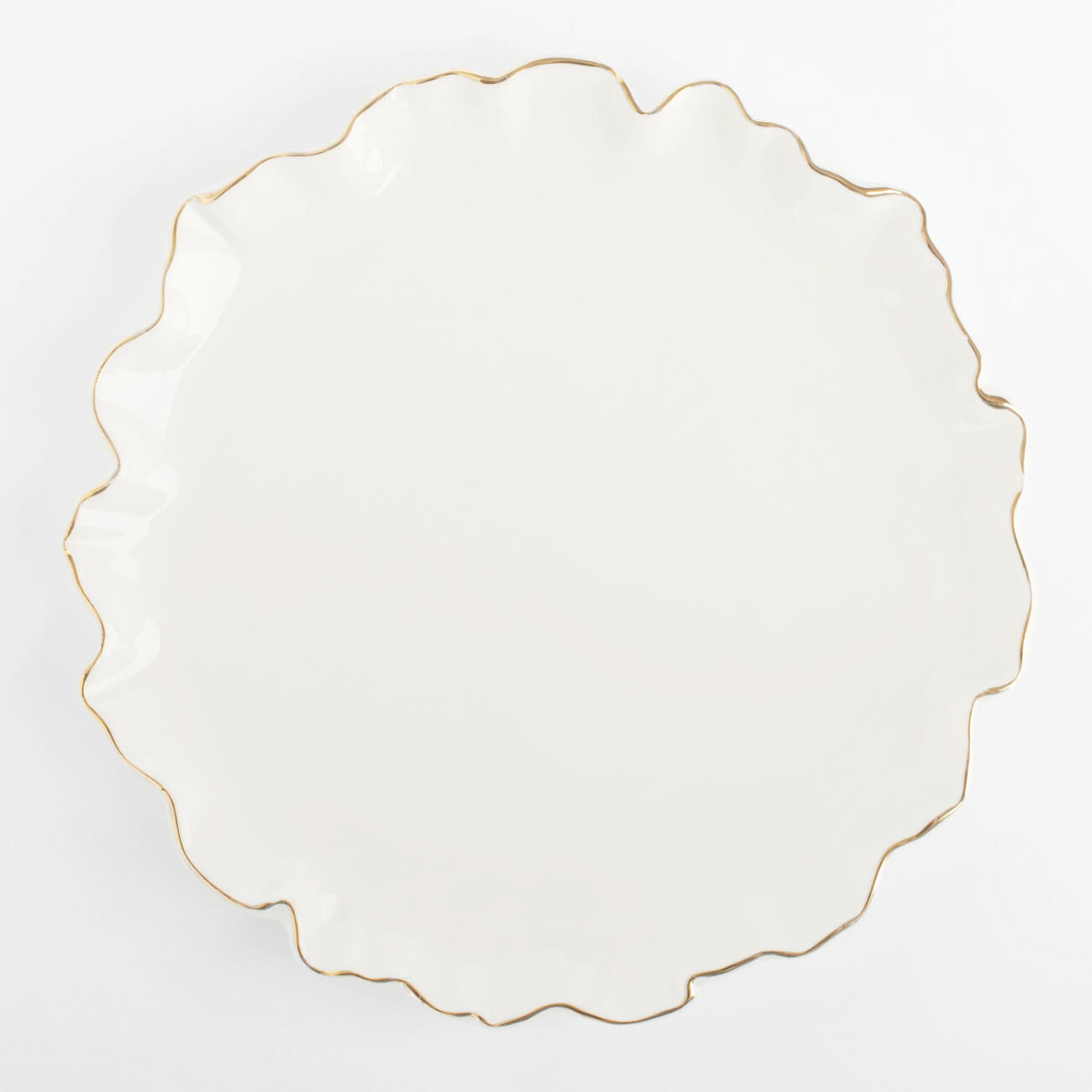 Тарелка десертная, 20 см, фарфор Р, с золотистым кантом, Мятый эффект, Crumple gold - фото 1