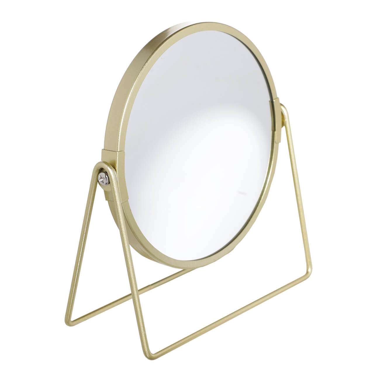 Зеркало настольное, 18 см, двустороннее, металл, круглое, золотистое, Freya зеркало настольное 20 см двустороннее металл круглое черное graphic