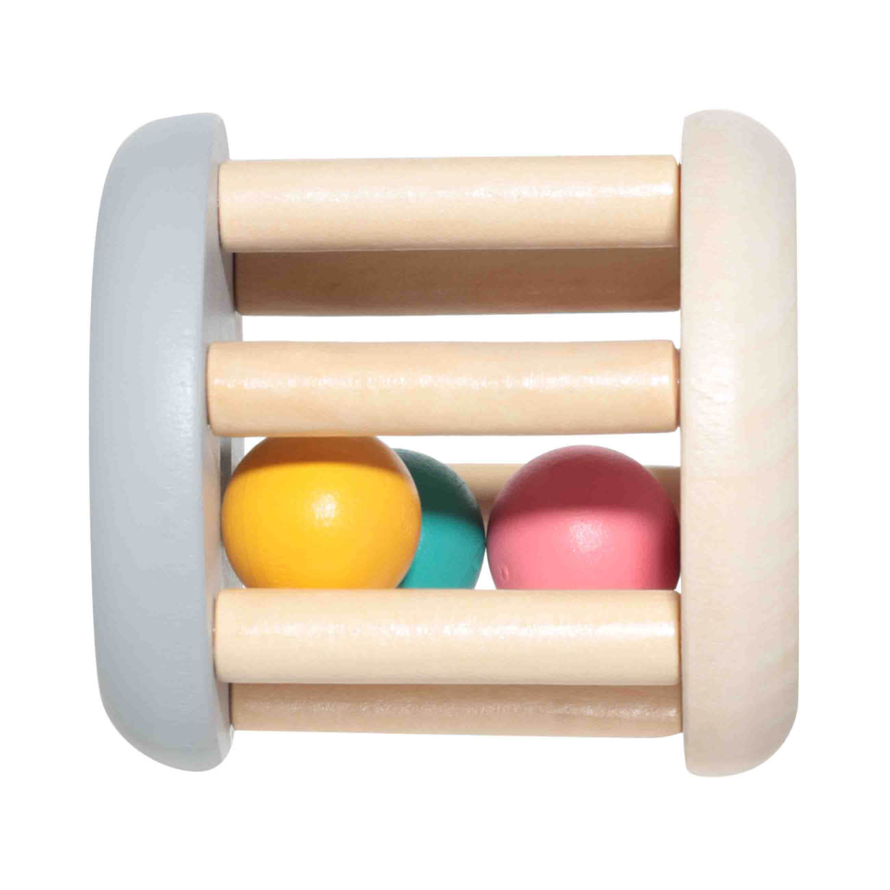 Игрушка-погремушка, 6х6 см, дерево, Бочонок с шариками, Kiddy игрушка konik осёл