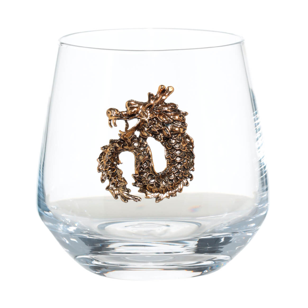 Стакан для виски, 370 мл, стекло/металл, Золотистый дракон, Lux elements бокал для виски 360 мл стекло pasabahce casablanca 52704 sl
