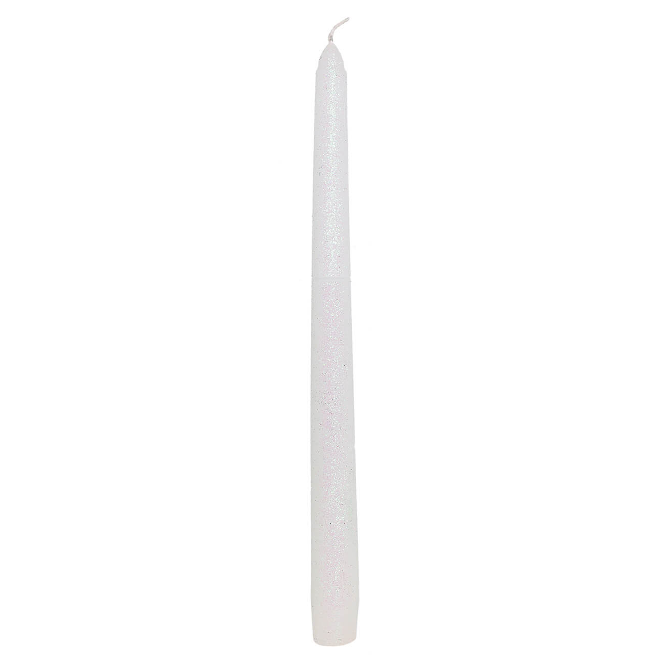 Свеча, 25 см, тонкая, белая, Metallic glow свеча 4 см 4 шт цилиндрическая серебристая metallic glow