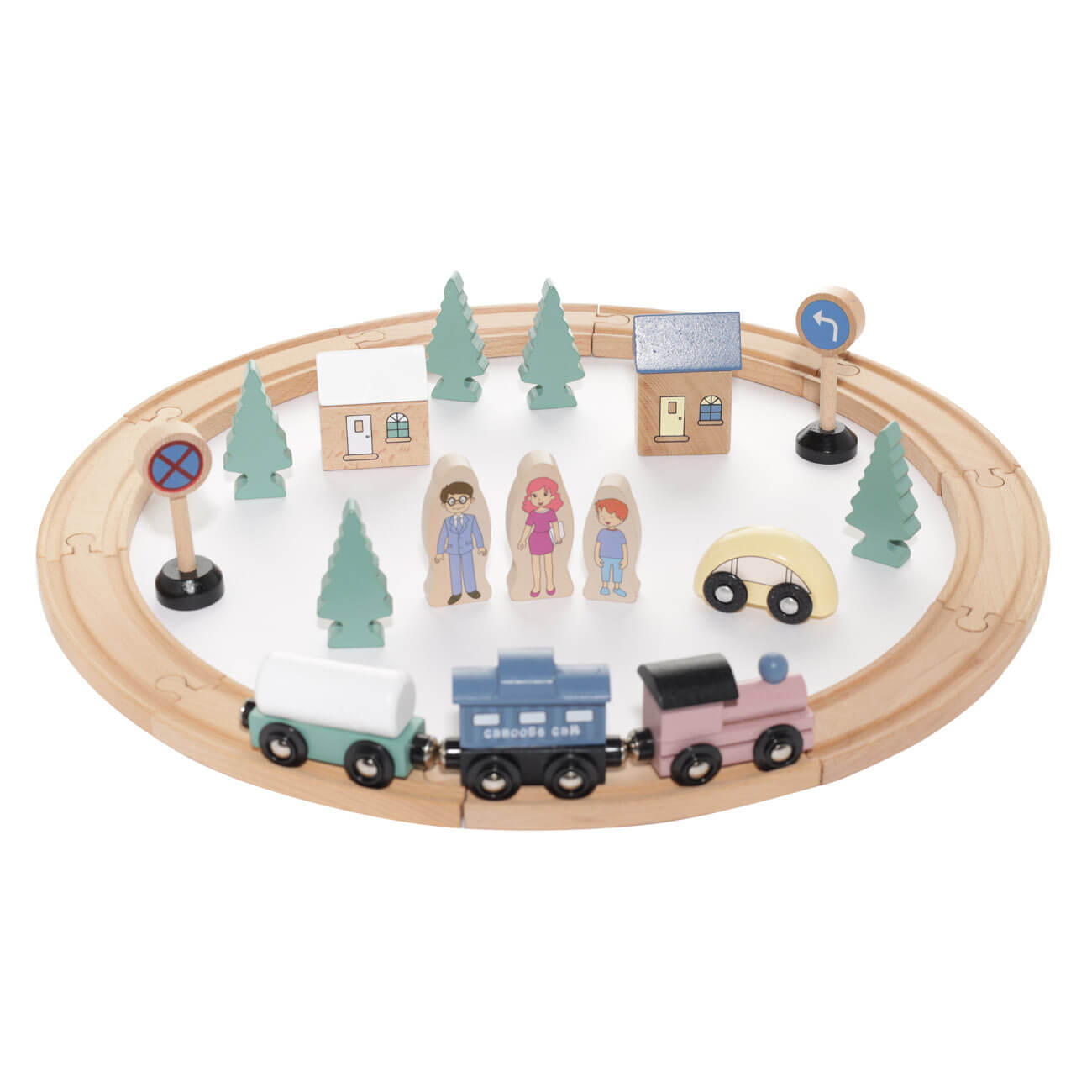 Железная дорога игрушечная, 28 см, дерево, Город, Game железная дорога mehano tgv ouigo