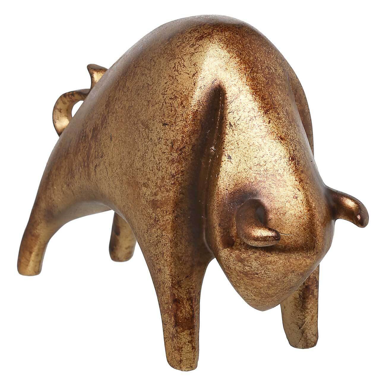 Статуэтка, 19х12,5 см, полирезин, бронзовая, Бык, Art modern статуэтка слон