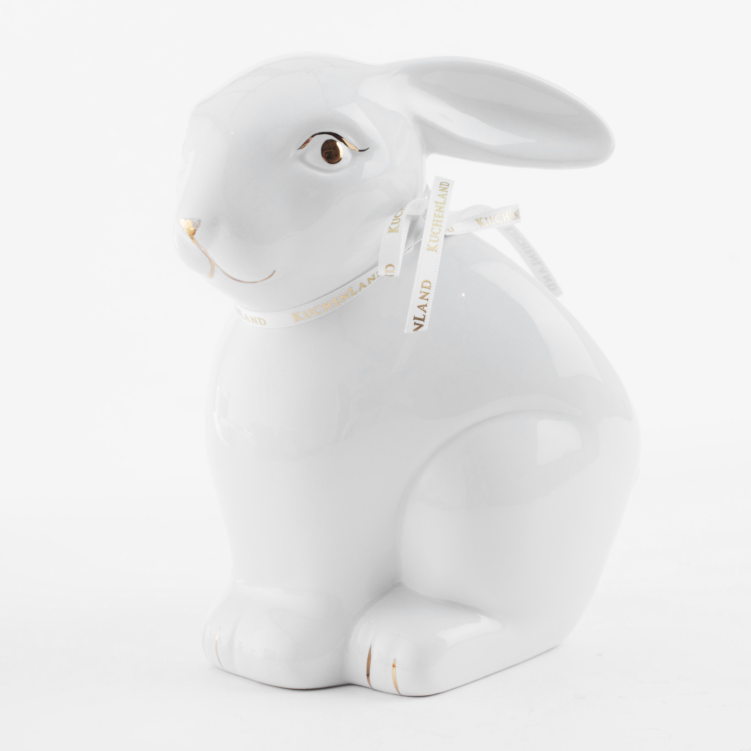 Конфетница, 17х17 см, керамика, белая, Кролик, Easter gold