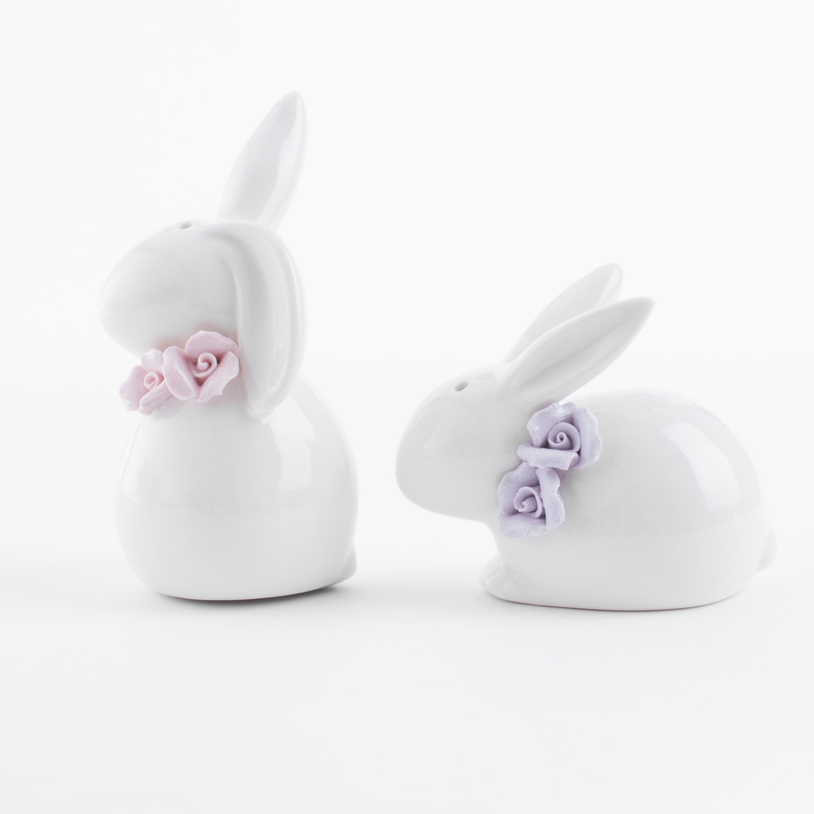 Набор для соли и перца, 10 см, фарфор P, белый, Кролики с цветами, Pure Easter изображение № 6