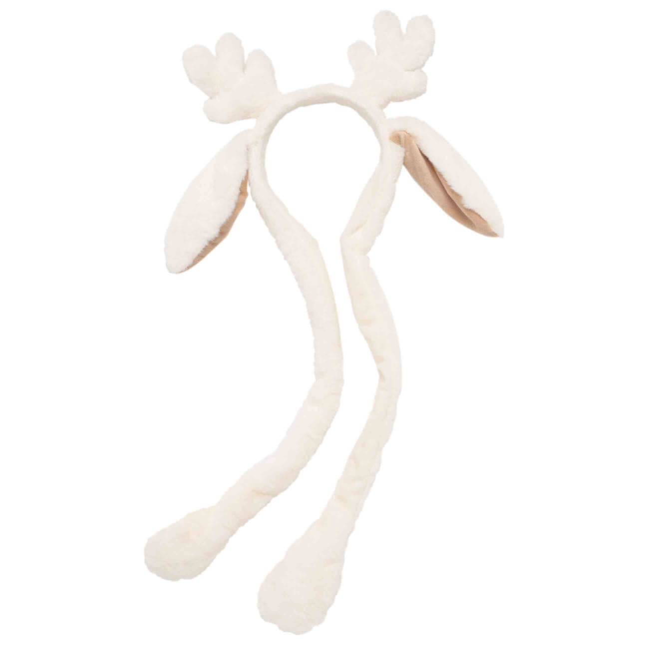 Ободок декоративный, 13х20 см, с поднимающимися ушками, полиэстер, экрю, Deer toy ободок елочка подарок