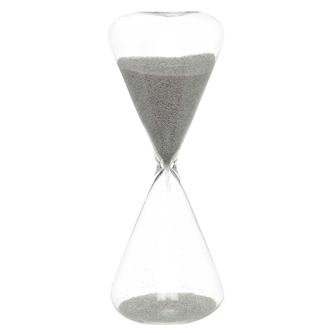 Часы песочные, 16 см, 2 минуты, с блестками внутри, стекло/блестки, серебристые, Sand time песочные часы tylo