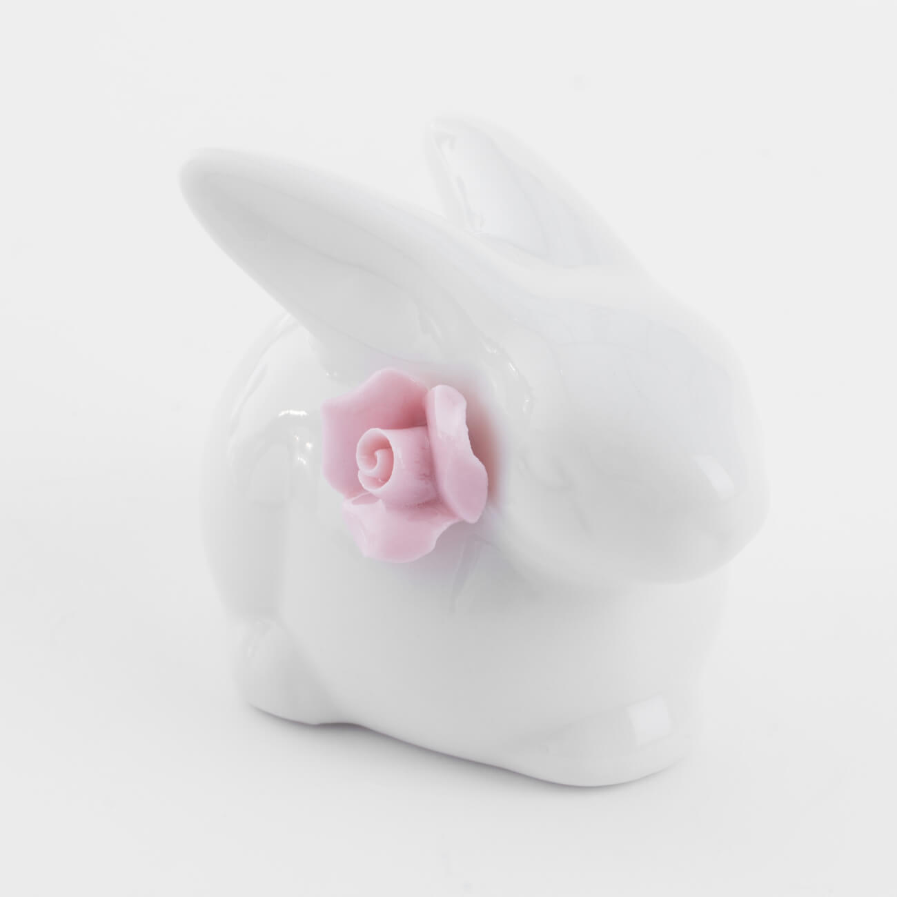 ваза декоративная 22 см полирезин серая кролик в венке pure easter Статуэтка, 5 см, фарфор P, белая, Кролик с цветком, Pure Easter