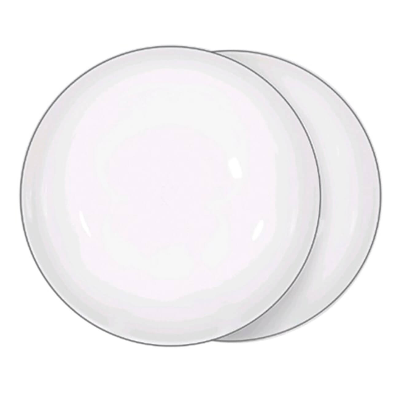 Тарелка суповая, 20х5 см, 2 шт, фарфор F, белая, Ideal silver тарелка суповая noritake английские травы 20 см