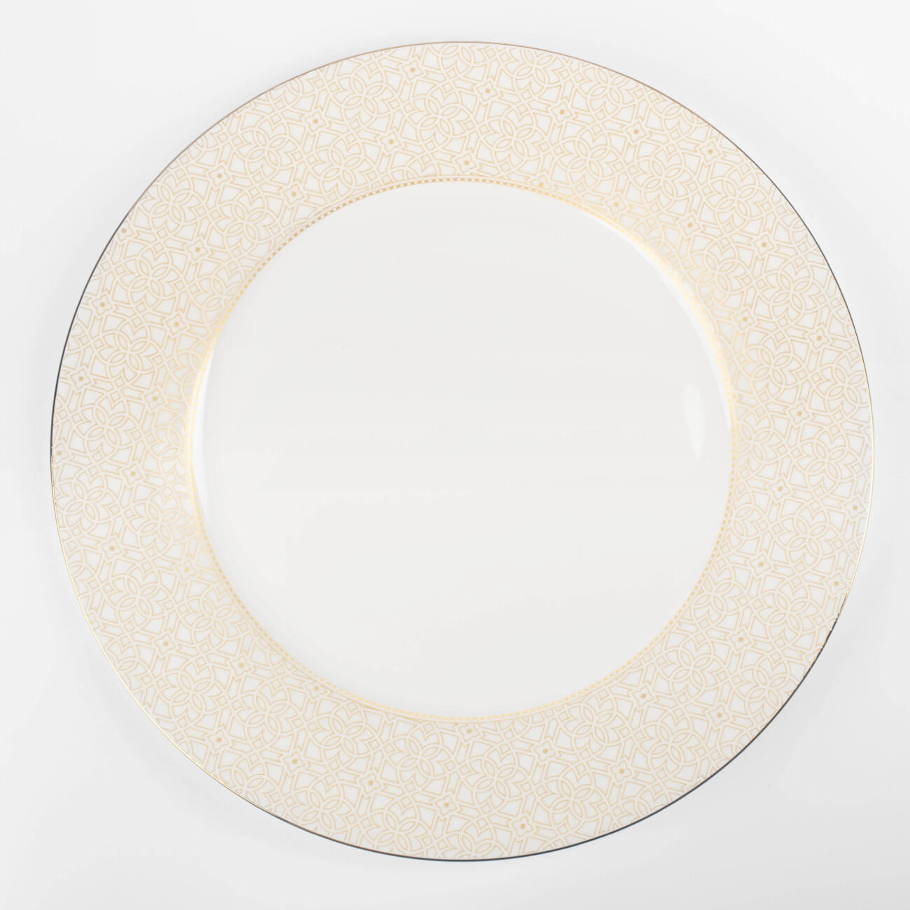 Тарелка обеденная, 27 см, фарфор F, с золотистым кантом, Орнамент, Liberty тарелка обеденная noritake трефолио платиновый кант 28 см