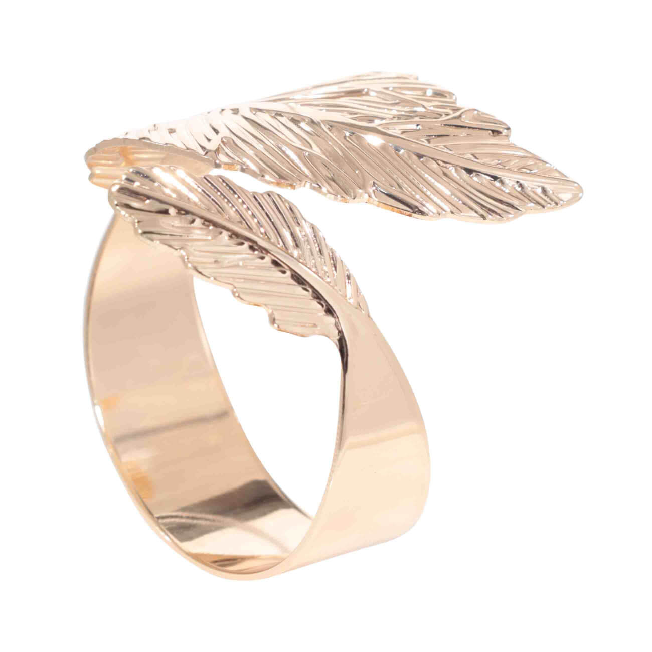 Кольцо для салфеток, 5 см, металл, золотистое, Листья, Print кольцо для карниза d 28 33 мм 10 шт серебряный