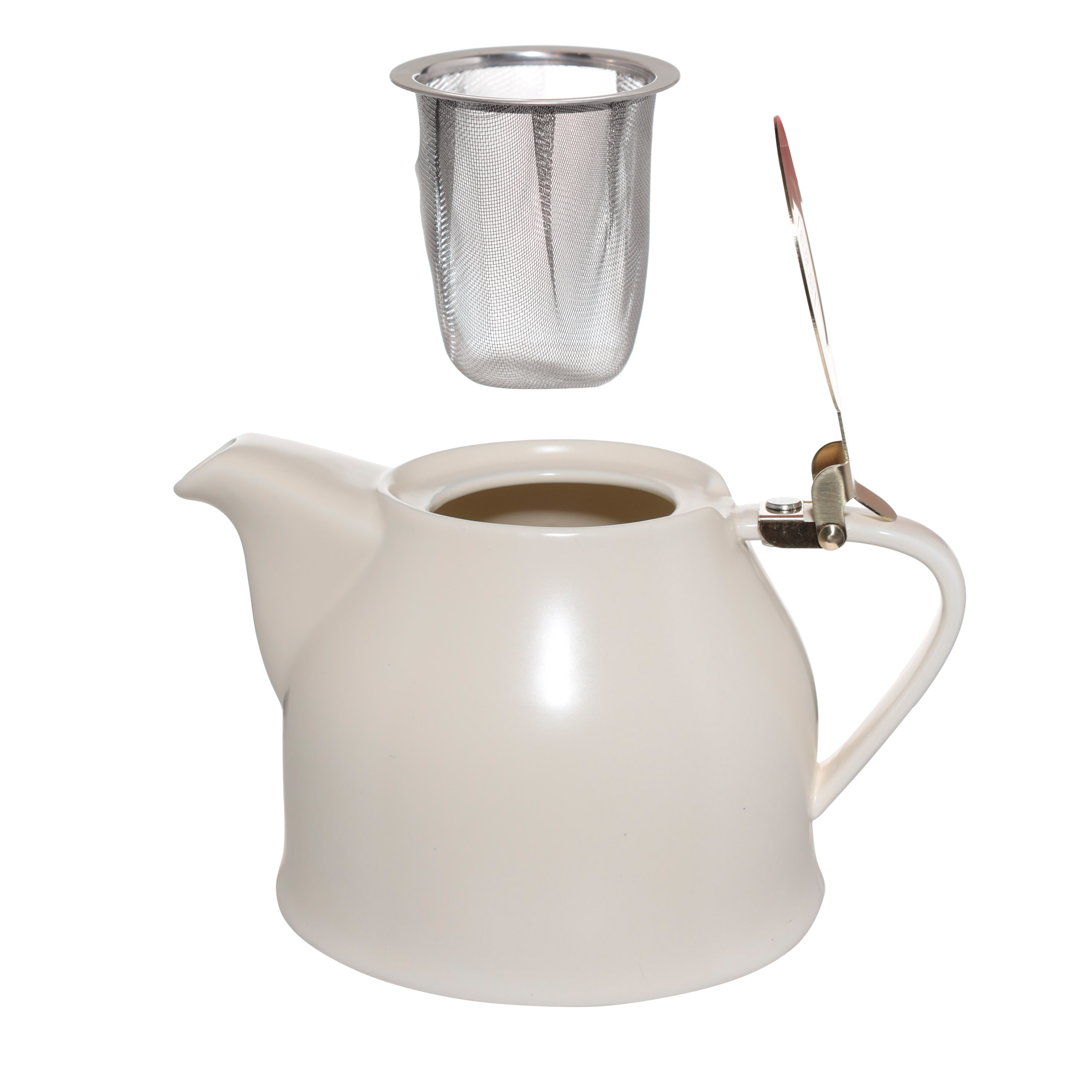 Чайник заварочный, 1 л, керамика/сталь, молочно-золотистый, Kettle ceramo изображение № 3