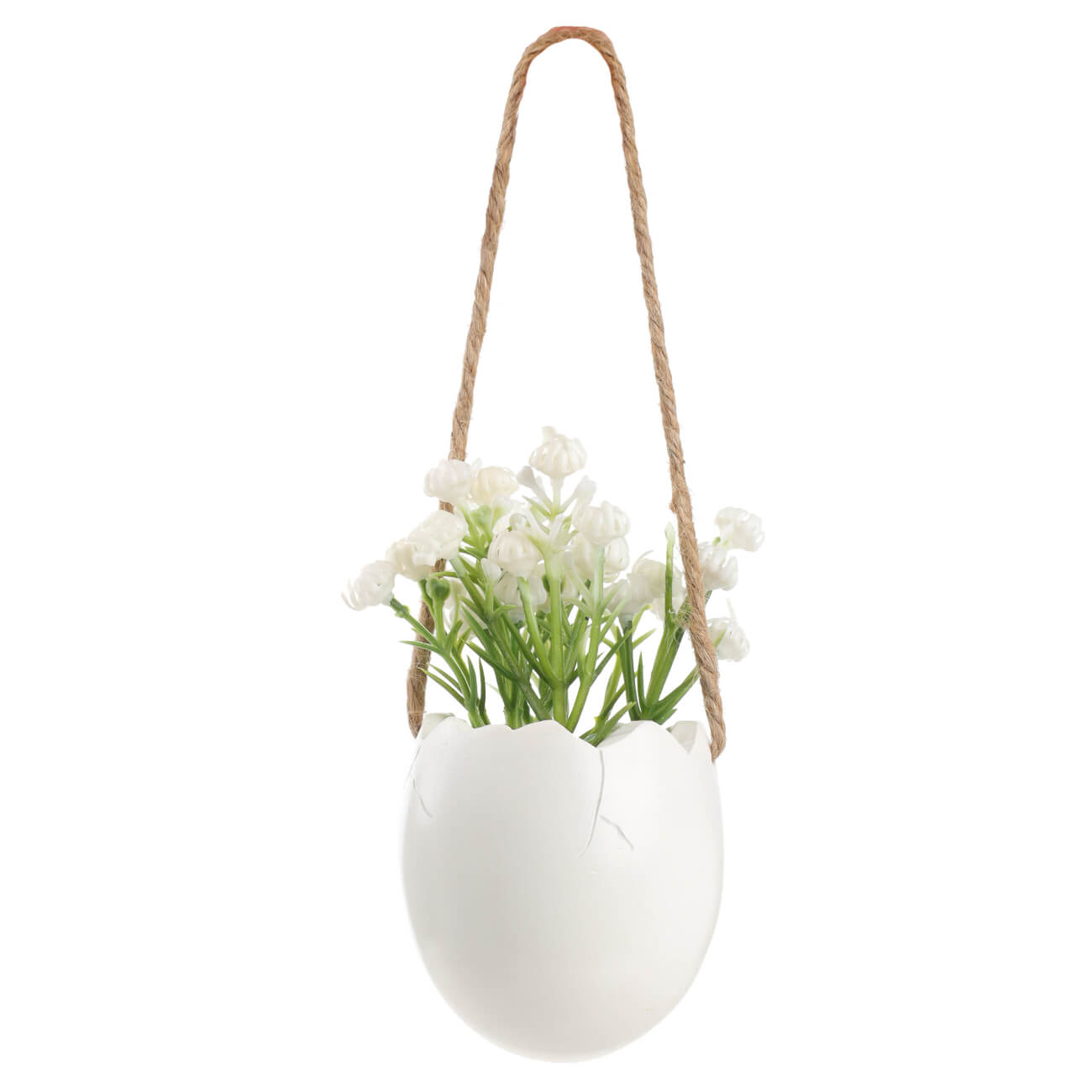 Подвеска декоративная, 10 см, полирезин/пластик, Яйцо с белыми цветами, Easter blooming decor логическая головоломка колумбово яйцо