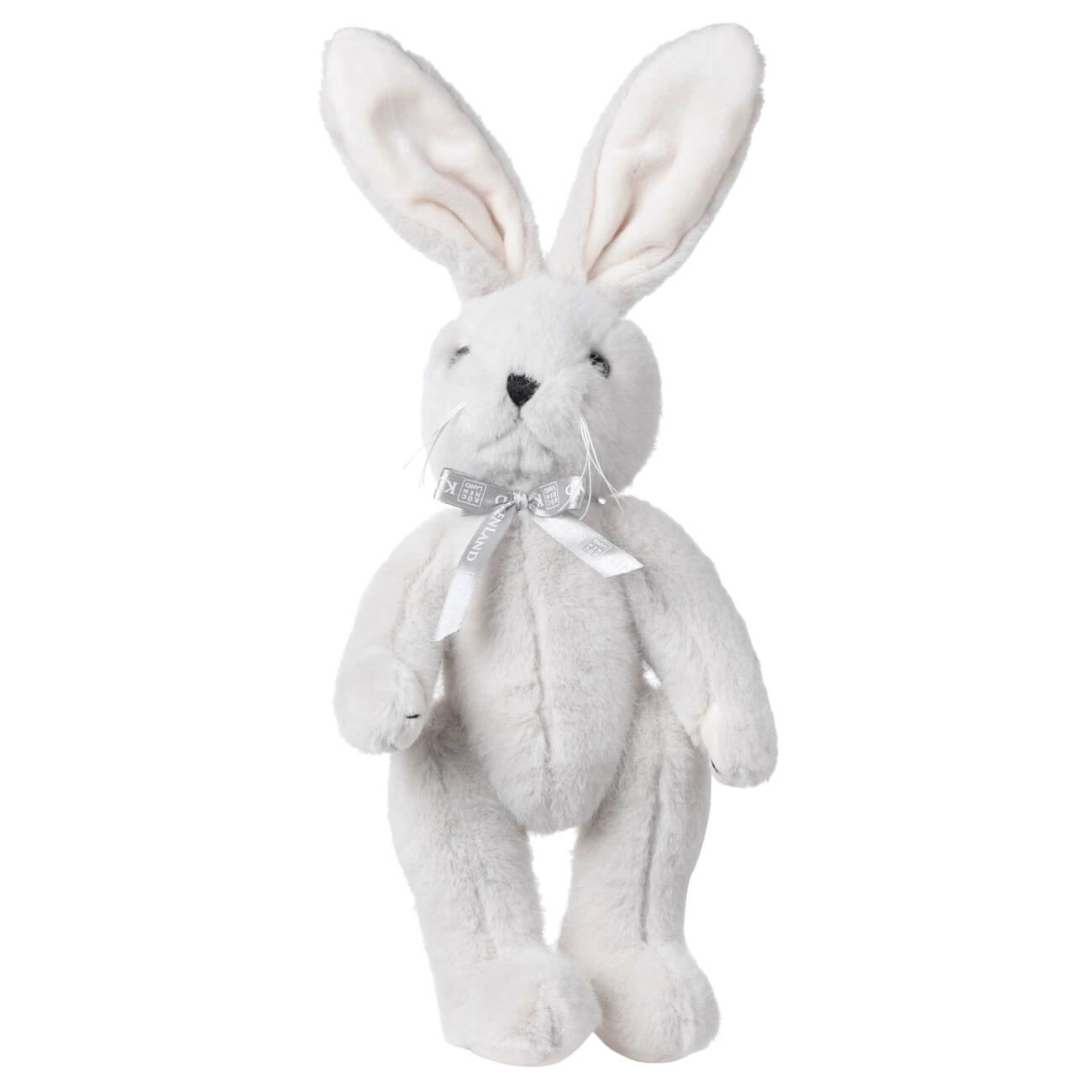 Игрушка, 30 см, мягкая, с подвижными лапами, полиэстер, светло-серая, Кролик, Rabbit toy мягкая игрушка котик в костюме дракона 90 см
