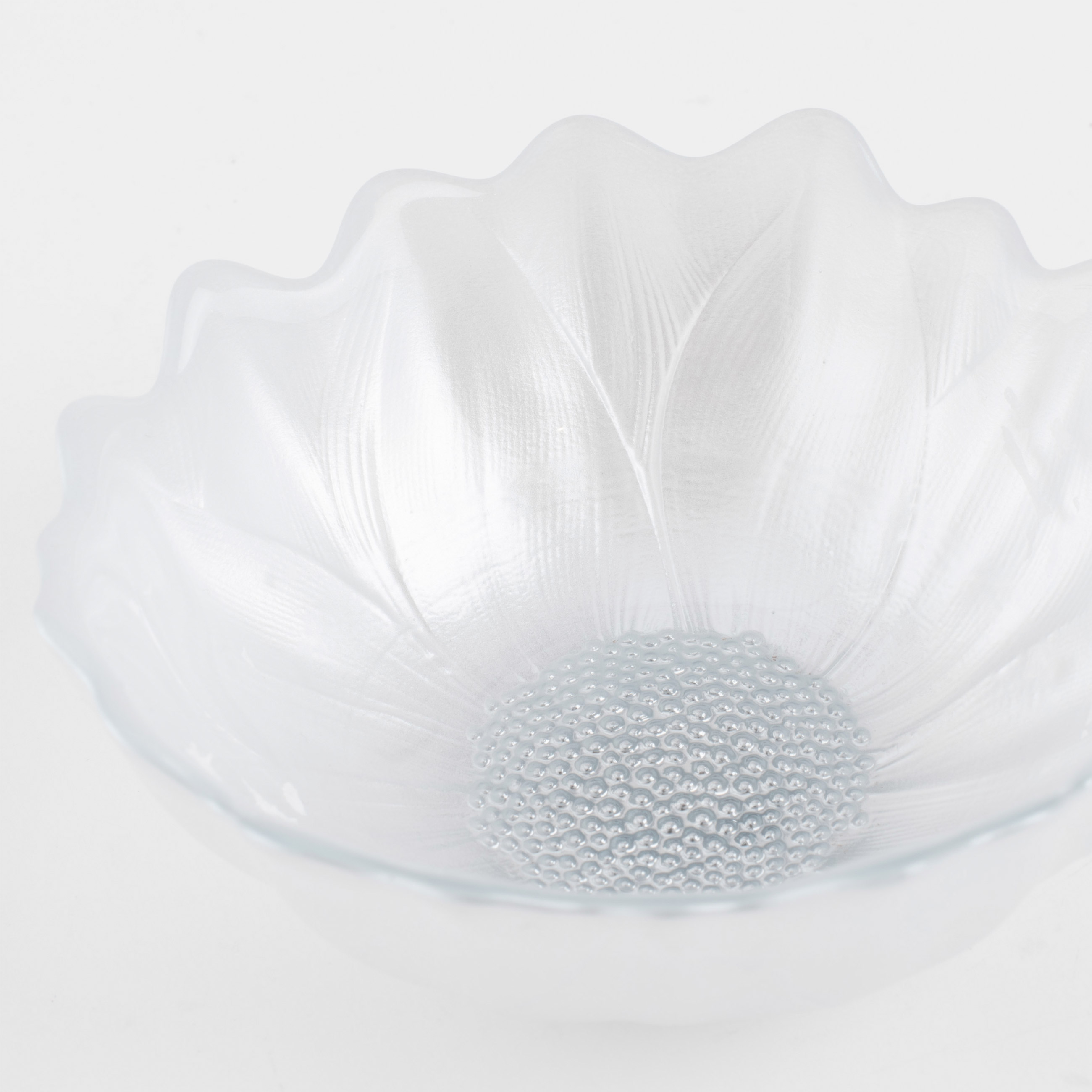 Пиала, 12х5 см, стекло Р, молочно-серебристая, Цветок, Fleur изображение № 5