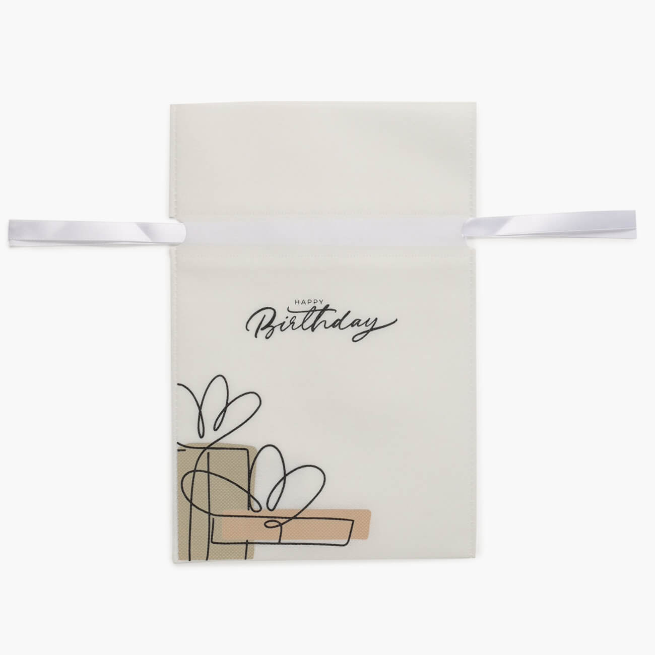Мешок подарочный, 20х30 см, с завязками, полипропилен, белый, Happy Birthday, Birthday jbl filterbag wide мешок для грубых фильтрующих материалов