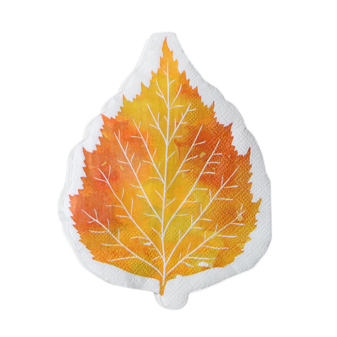 Салфетки бумажные, 25х32 см, 20 шт, фигурные, оранжевые, Осенний лист, Autumn bright - фото 1