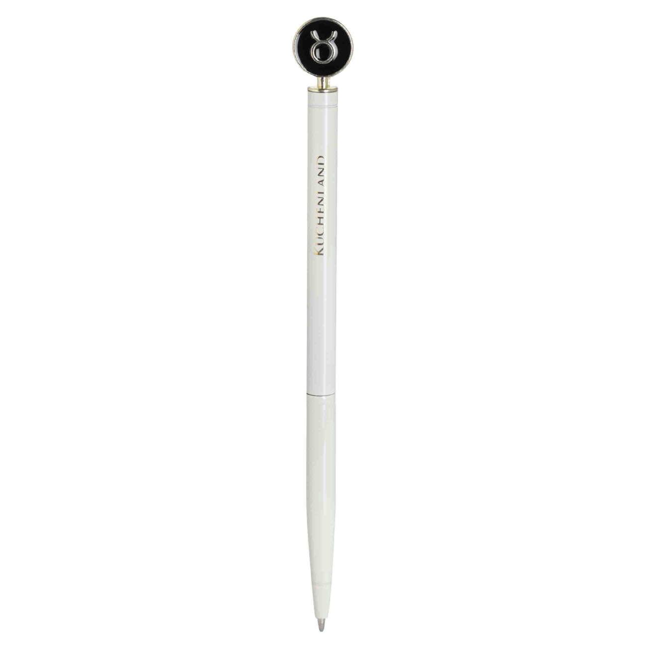 Ручка шариковая, 15 см, с фигуркой, сталь, молочно-золотистая, Телец, Zodiac грабли длина 25 см деревянная ручка