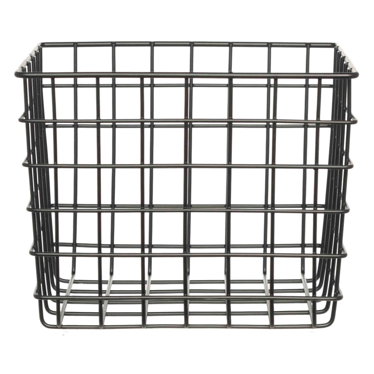 Корзина для хранения, 16x13х13 см, металл, прямоугольная, черная, Twist black короб для хранения доляна