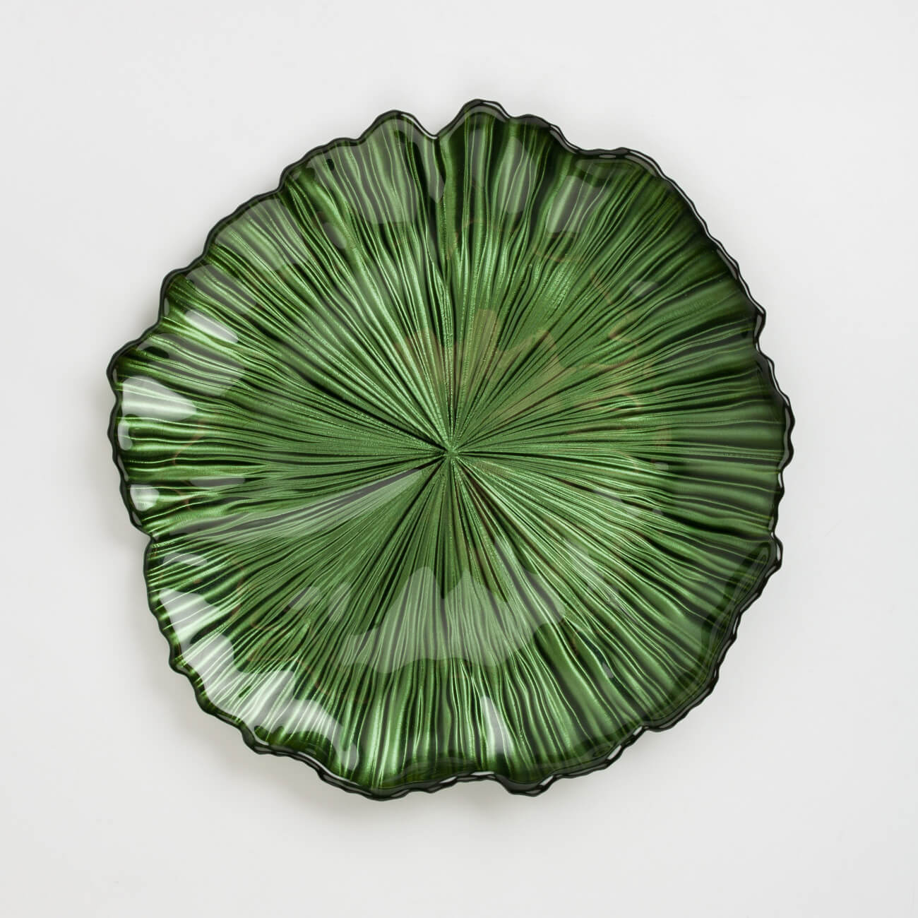 Тарелка закусочная, 21 см, стекло, зеленая, Verge композиция декоративная atmosphera зеленая ветвь стекло 7x48 см