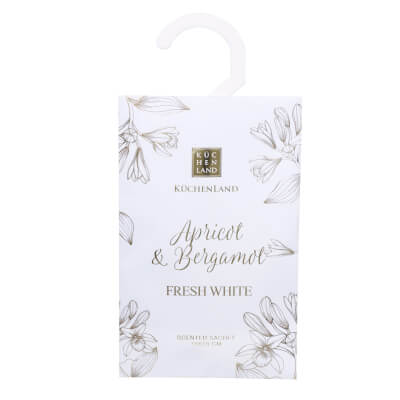 Саше ароматическое, 10х19 см, подвесное, Apricot & Bergamot, Fresh white