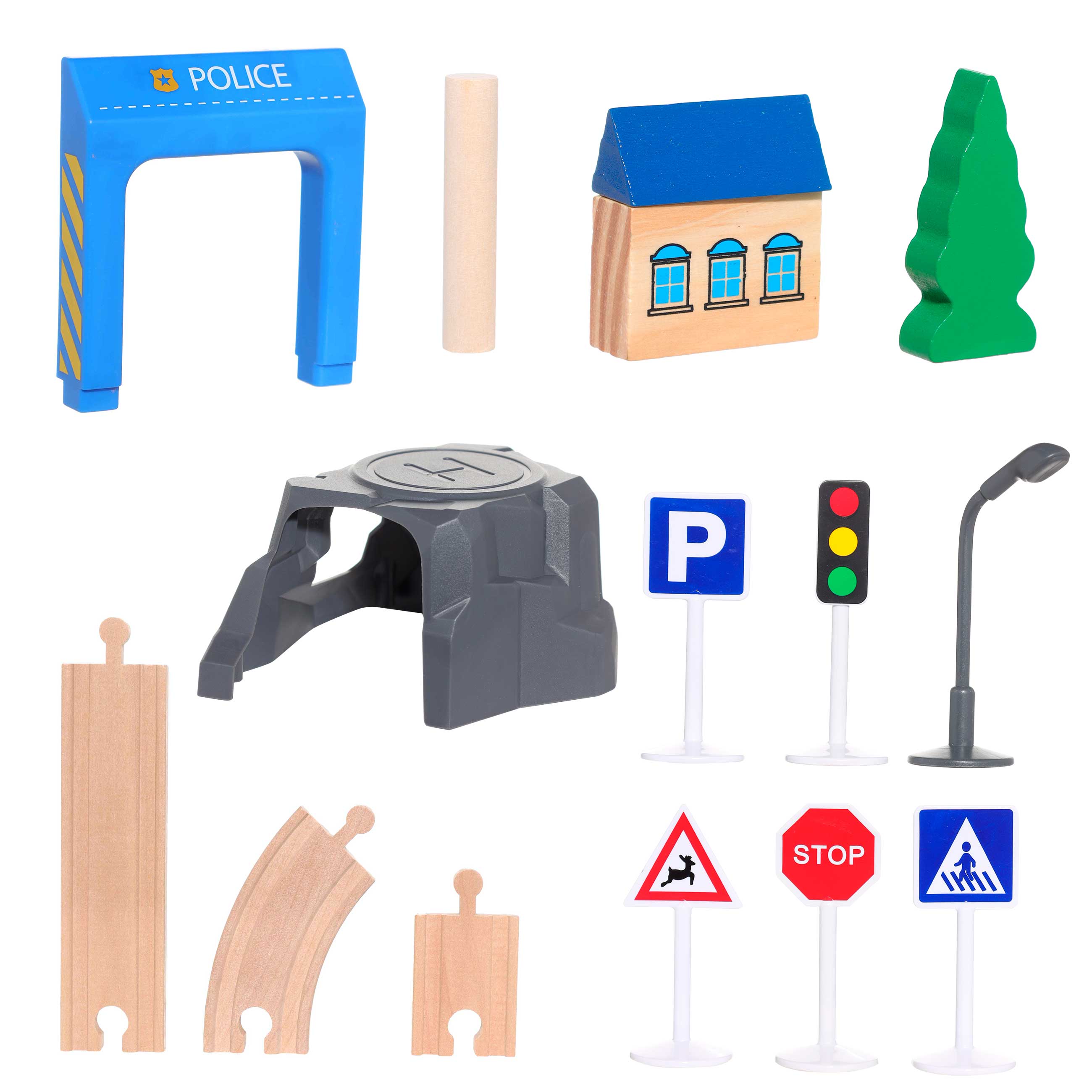 Железная дорога игрушечная, 98 см, дерево/пластик, Электропоезд, Game rail изображение № 2