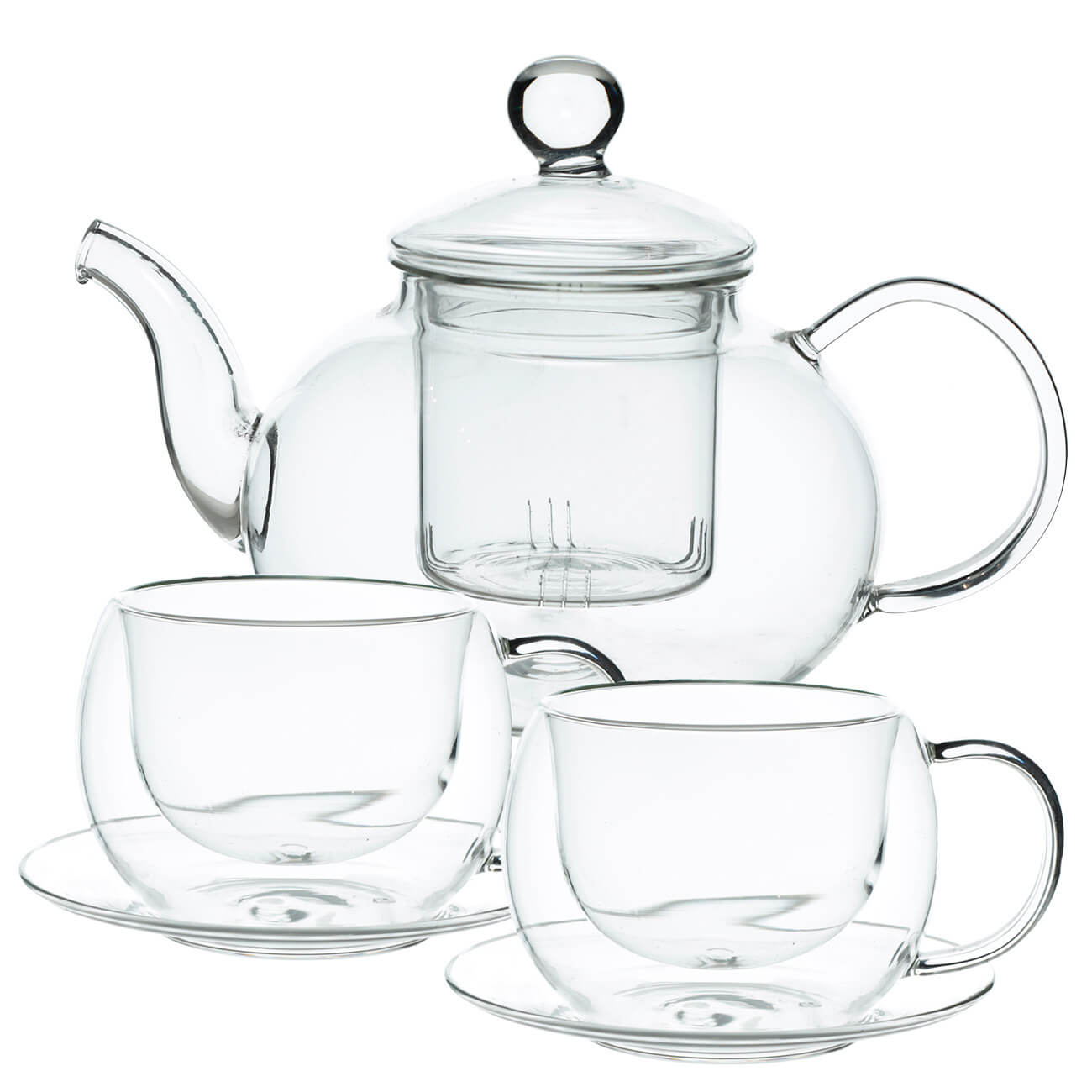 Набор чайный, 2 перс, 5 пр, стекло Б, Air чайный домик с ящиком
