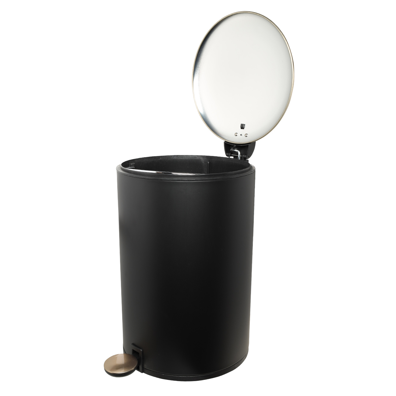 Емкость для мусора, 5 л, с педалью, металл, черно-золотистое, Black chic изображение № 2