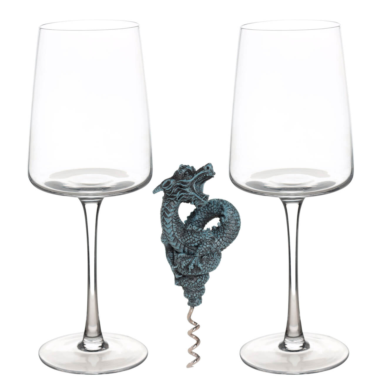 Набор для вина, 2 перс, 3 пр, со штопором, стекло/металл, Дракон сувенир дракон с крыльями 7 х 5 х 5 5 см гжель