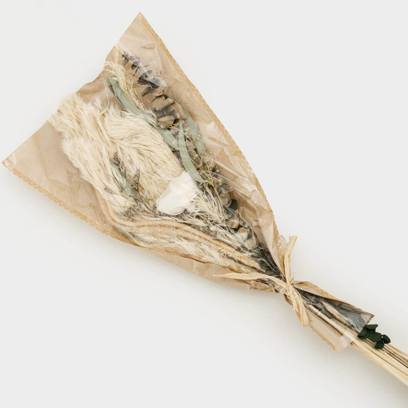 Букет декоративный, 91 см, в крафте, сухоцветы, Камыш и сорго, Dried flower